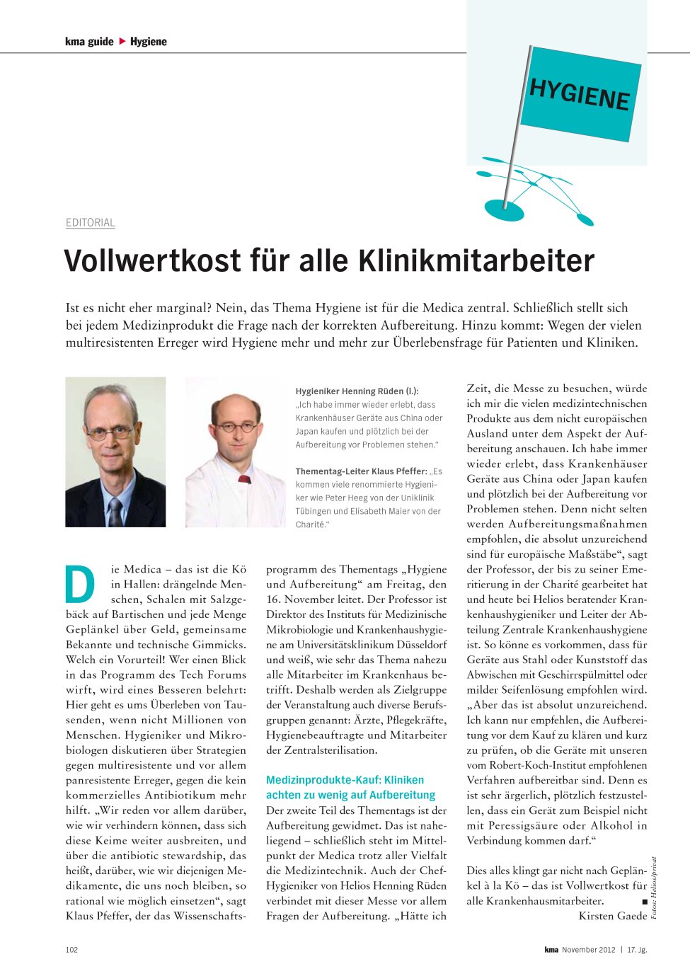 Vorschauseite 1: Vollwertkost für alle Klinikmitarbeiter
