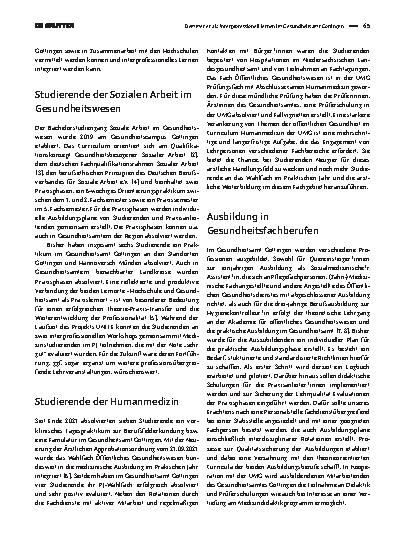 Vorschauseite 2: Interprofessionell lernen im Gesundheitsamt Göttingen