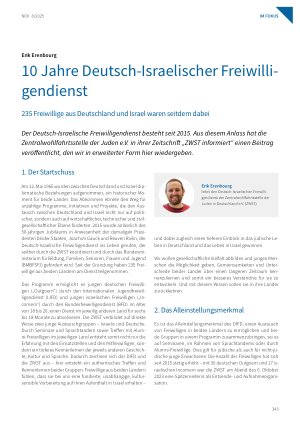 Vorschauseite 1: 10 Jahre Deutsch-Israelischer Freiwilligendienst
