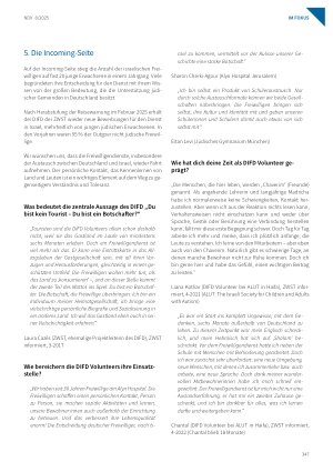 Vorschauseite 5: 10 Jahre Deutsch-Israelischer Freiwilligendienst