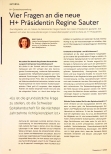 Vorschauseite 1: Vier Fragen an die neue H+ Präsidentin Regine Sauter