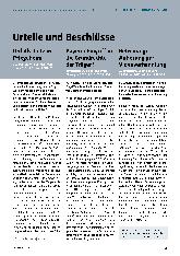 Vorschauseite 1: Urteile und Beschlüsse