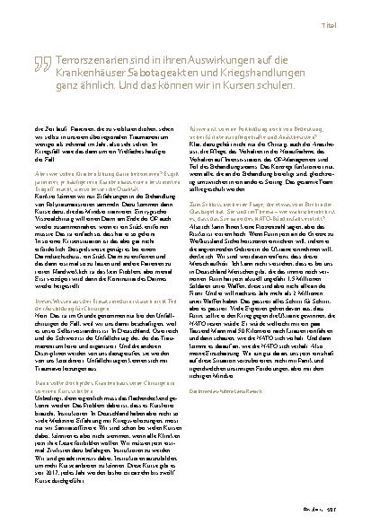 Vorschauseite 4: Kriegsmedizin „Leben retten im Ressourcenmangel“