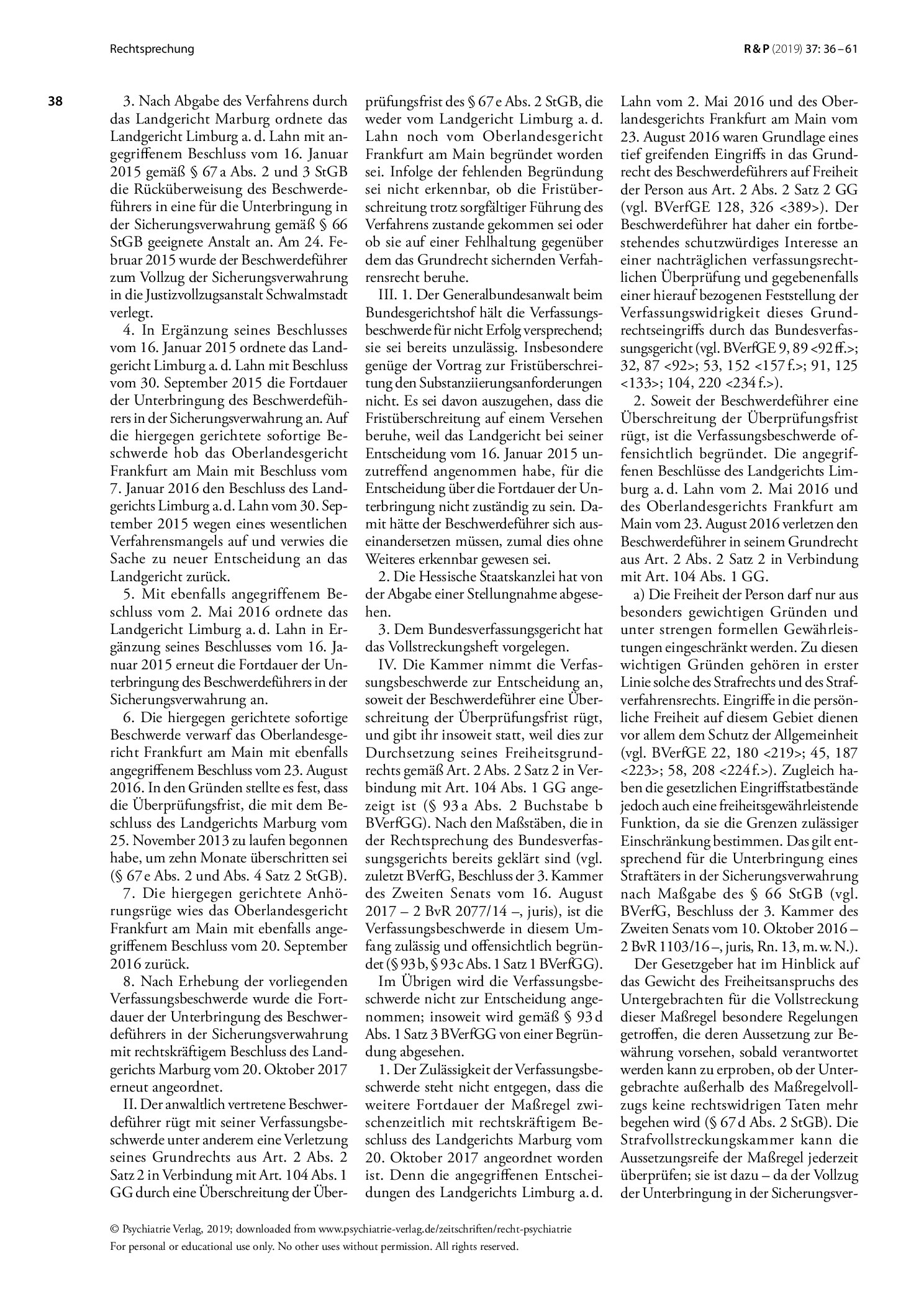 Vorschauseite 3: Keine offensichtliche Verfassungswidrigkeit des § 1906a BGB