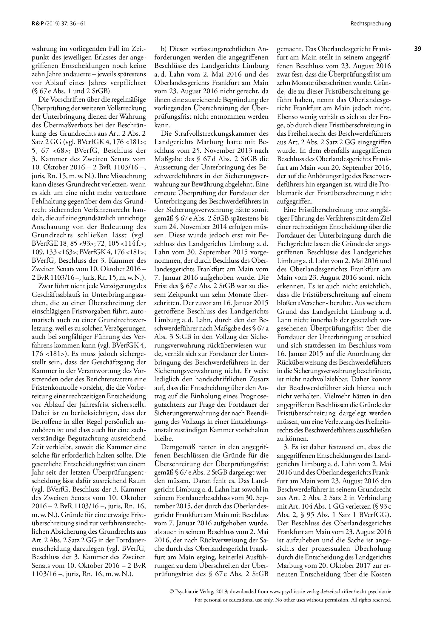 Vorschauseite 4: Keine offensichtliche Verfassungswidrigkeit des § 1906a BGB