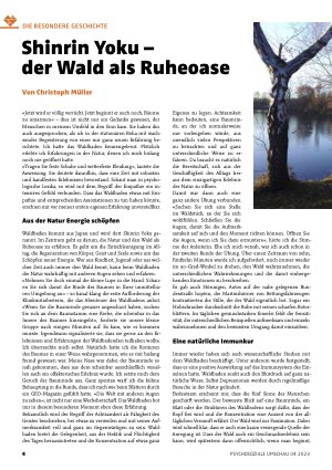 Vorschauseite 1: Shinrin Yoku – der Wald als Ruheoase