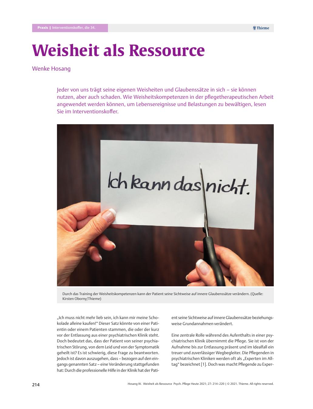Vorschauseite 1: Weisheit als Ressource
