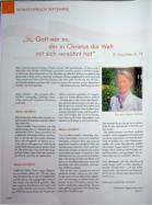 Vorschauseite 1: Ja, Gott war es, der in Christus die Welt mit sich versöhnt hat.