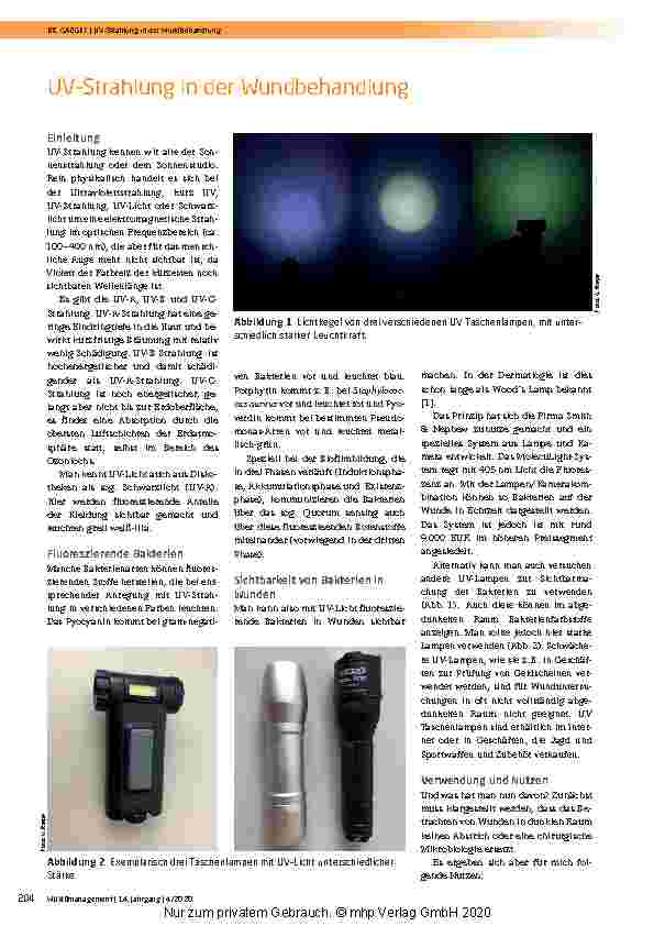 Vorschauseite 1: UV-Strahlung in der Wundbehandlung