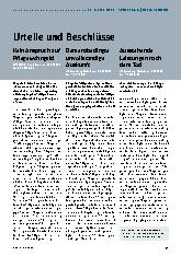 Vorschauseite 1: Urteile und Beschlüsse