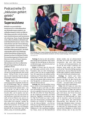 Vorschauseite 1: Podcastreihe Ö1 „Inklusion gehört gelebt“ Wanted: Superassistenz
