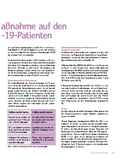 Vorschauseite 2: Einfluss einer dreiwöchigen stationären Rehabilitationsmaßnahme auf den Gesundheitsstatus von Covid-19-Patienten