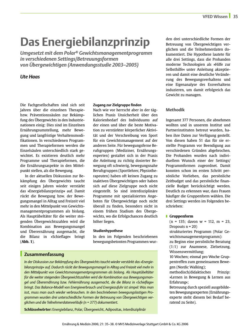 Vorschauseite 1: Das Energiebilanzprinzip