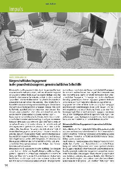 Vorschauseite 1: Bürgerschaftliches Engagement in der gesundheitsbezogenen, gemeinschaftlichen Selbsthilfe