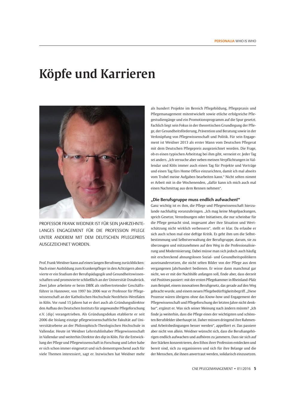 Vorschauseite 1: Köpfe und Karrieren