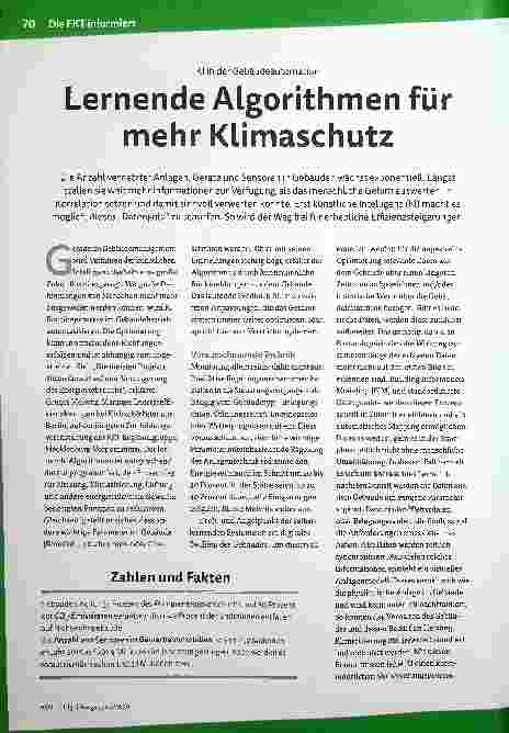 Vorschauseite 1: Lernende Algorithmen für mehr Klimaschutz