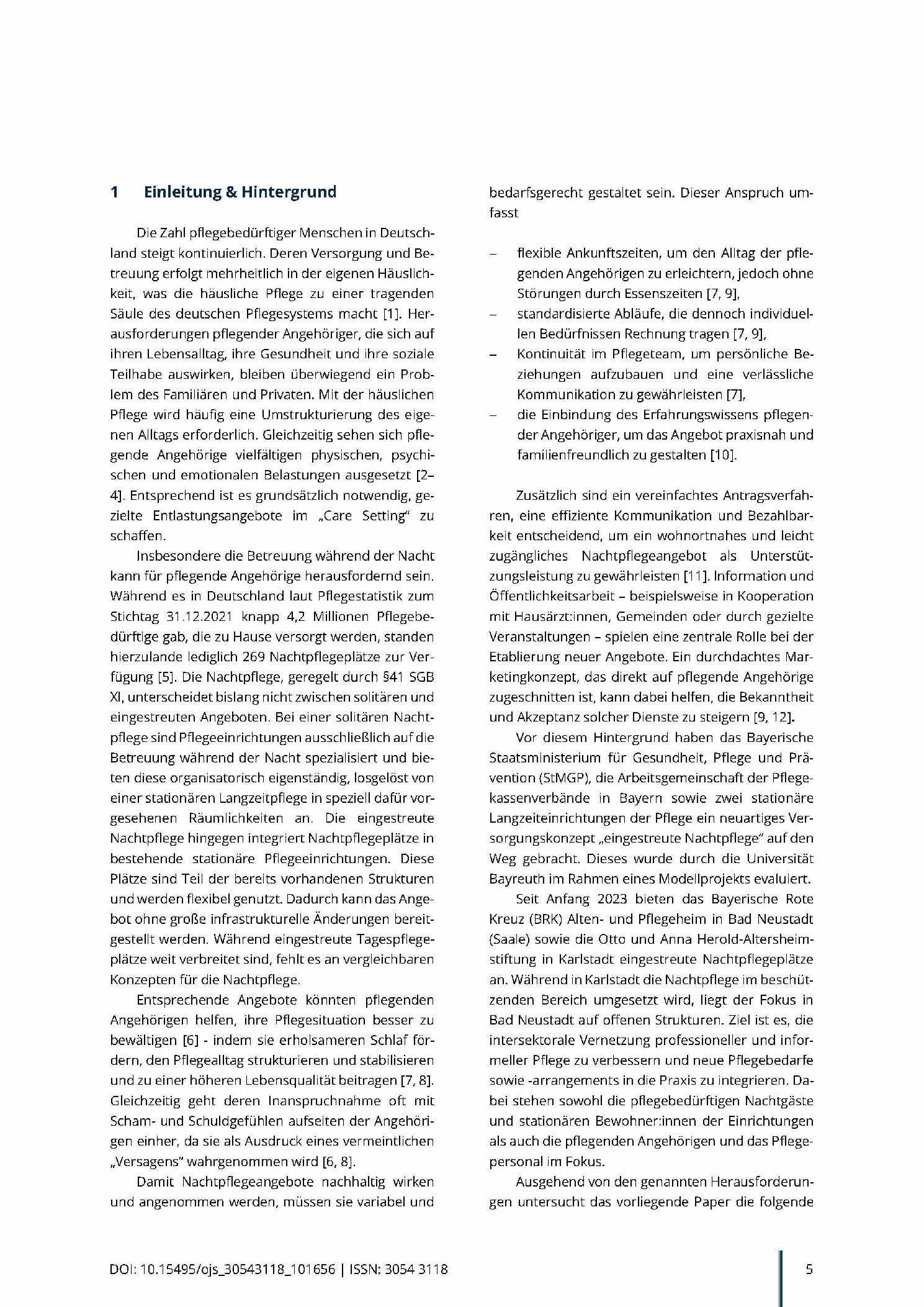 Vorschauseite 2: Strukturelle und prozessuale Voraussetzungen und Hürden bei der Implementierung einer eingestreuten Nachtpflege: Ergebnisse einer Interviewstudie