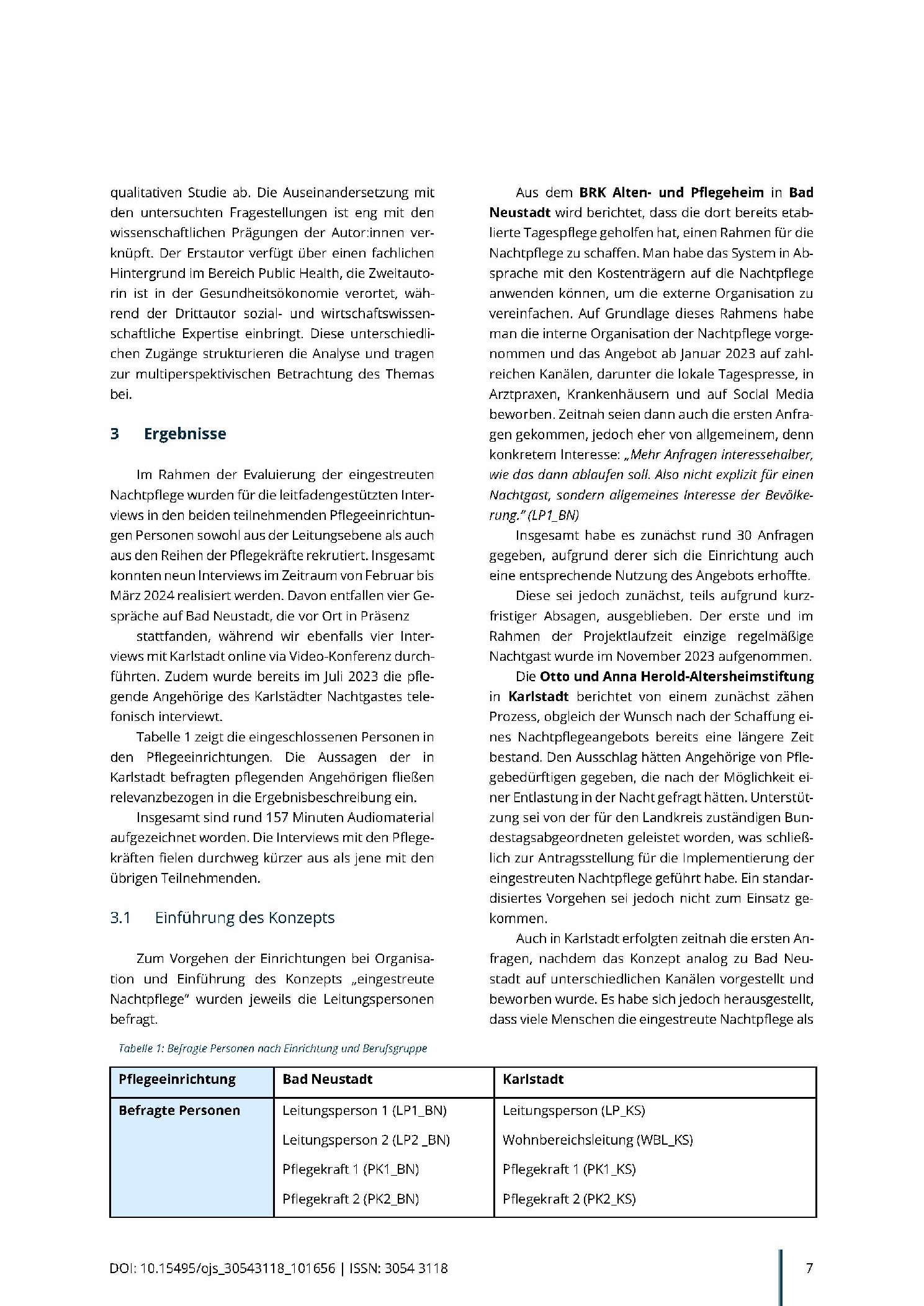 Vorschauseite 4: Strukturelle und prozessuale Voraussetzungen und Hürden bei der Implementierung einer eingestreuten Nachtpflege: Ergebnisse einer Interviewstudie