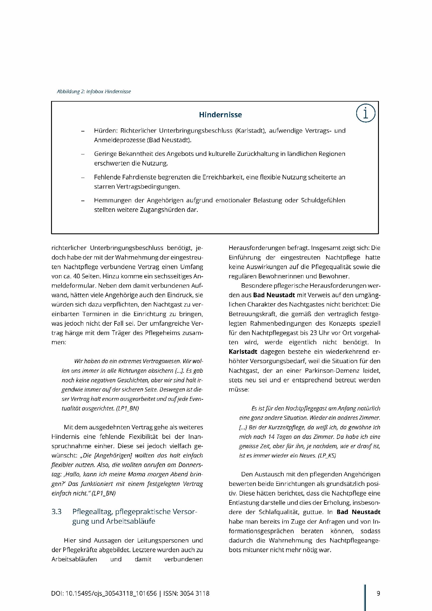 Vorschauseite 6: Strukturelle und prozessuale Voraussetzungen und Hürden bei der Implementierung einer eingestreuten Nachtpflege: Ergebnisse einer Interviewstudie