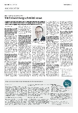 Vorschauseite 1: Die Entwicklung schreitet voran.