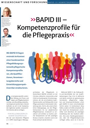 Vorschauseite 1: »BAPID III – Kompetenzprofile für die Pflegepraxis«