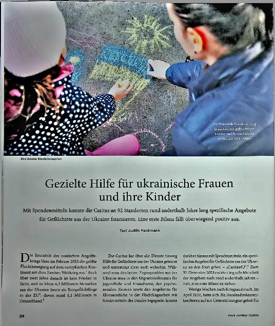 Vorschauseite 1: Gezielte Hilfe für ukrainische Frauen und ihre Kinder