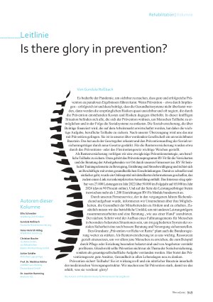 Vorschauseite 1: Is there glory in prevention?
