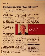 Vorschauseite 1: "Digitalisierung kann Pflege entlasten"