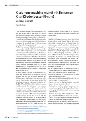 Vorschauseite 1: KI als neue machina mundi mit Beinamen KIkeriKI oder besser KI-note? Ein Tagungsbericht