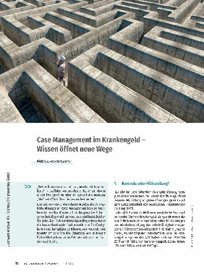 Vorschauseite 1: Case Management im Krankengeld - Wissen öffnet neue Wege