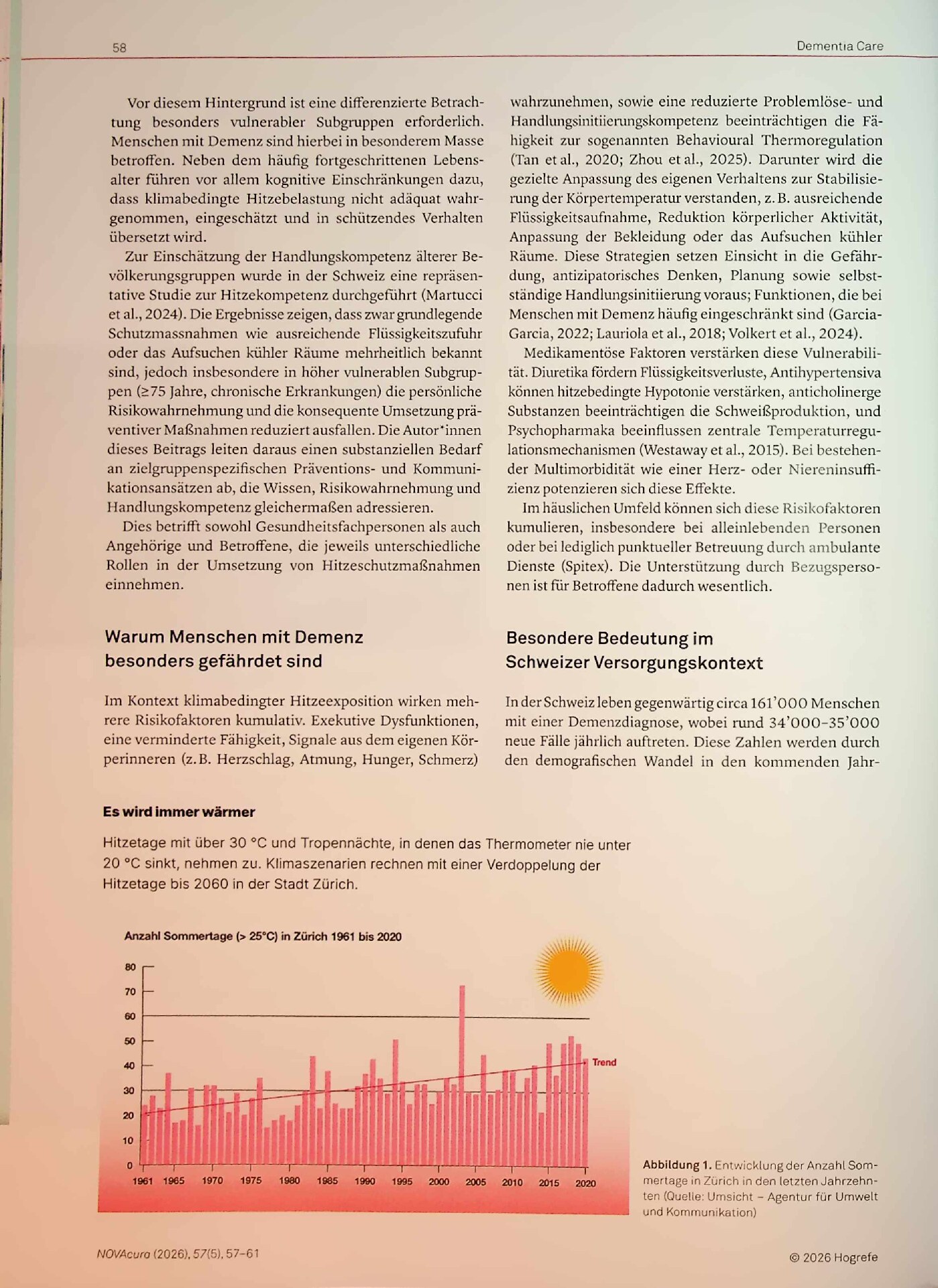 Vorschauseite 2: Hitze als zunehmendes Gesundheitsrisiko bei Demenz
