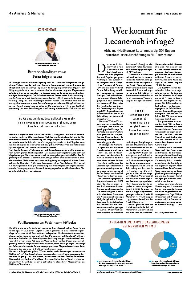 Vorschauseite 1: Wer kommt für Lecanemab infrage?