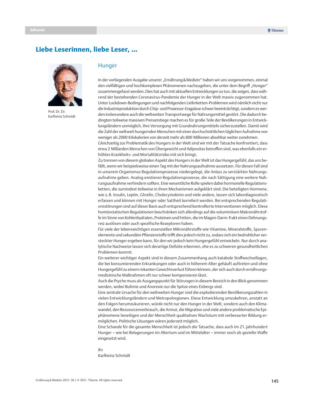 Vorschauseite 1: Liebe Leserinnen, liebe Leser, …