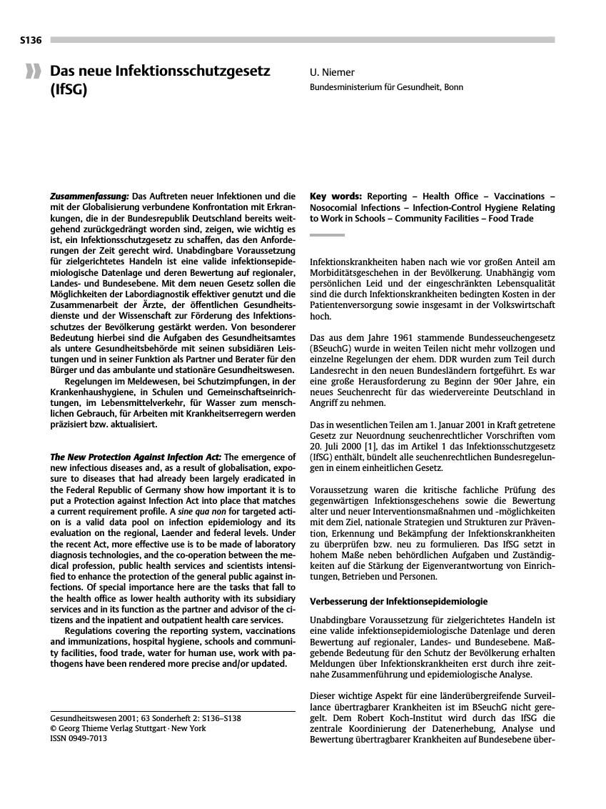 Vorschauseite 1: Das neue Infektionsschutzgesetz (IfSG)