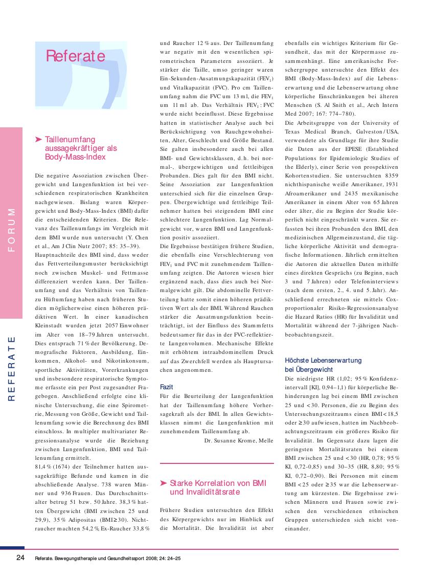 Vorschauseite 1: Taillenumfang aussagekräftiger als Body-Mass-Index