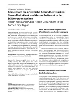 Vorschauseite 1: Gemeinsam die öffentliche Gesundheit stärken: Gesundheitskiosk und Gesundheitsamt in der Städteregion Aachen