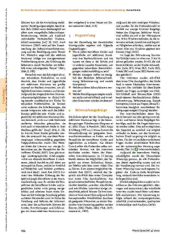 Vorschauseite 2: Die Kunst des Sprechens. Qualitative Interviews mit selektiv mutistischen Schülern zu Resilienz und Coping