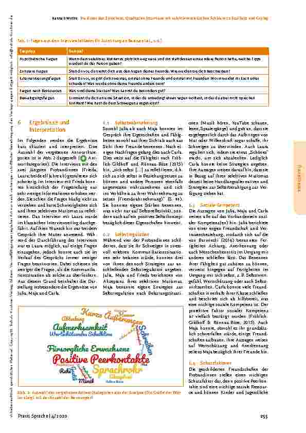 Vorschauseite 3: Die Kunst des Sprechens. Qualitative Interviews mit selektiv mutistischen Schülern zu Resilienz und Coping