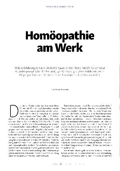 Vorschauseite 1: Homöopathie am Werk