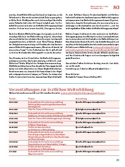 Vorschauseite 2: Noch längst keine Routine: Herausforderung eLogbuch Bericht vom Treffen der Sprecher: innen der Ärzt: innen in Weiterbildung der Berliner Kliniken am 10. März 2025