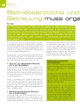Vorschauseite 1: Betriebsärztliche und sicherheitstechnische Betreuung muss organisiert werden.