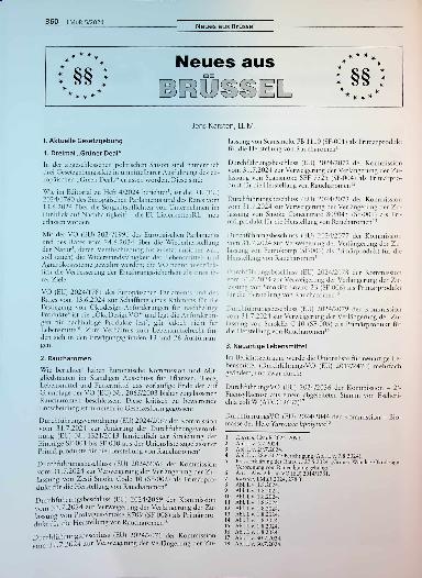 Vorschauseite 1: Corrected: Neues aus Brüssel