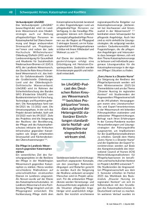 Vorschauseite 2: Die Katastrophenresilienz der Pflege bei Stromausfall und Überschwemmungen stärken Ein Forschungsprojekt in der Wesermarsch in Niedersachsen