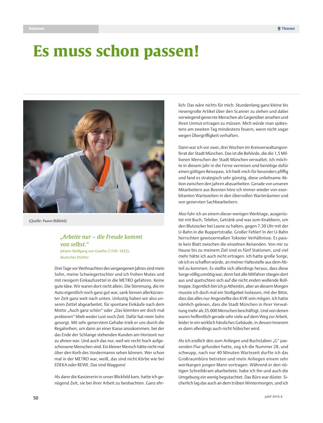 Vorschauseite 1: Es muss schon passen!