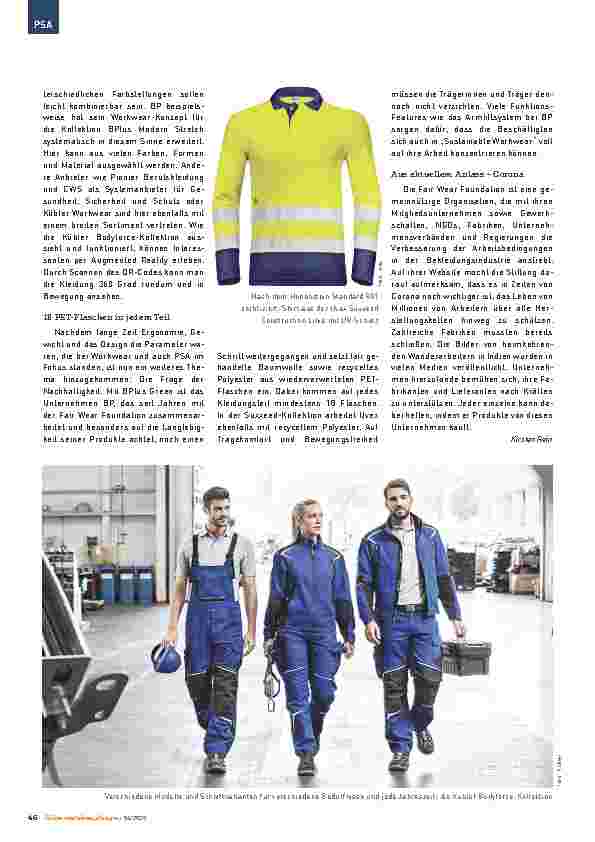 Vorschauseite 3: Workwear der nächsten Generation: Frauenpower, 3D-Präzision und PET-Flaschen