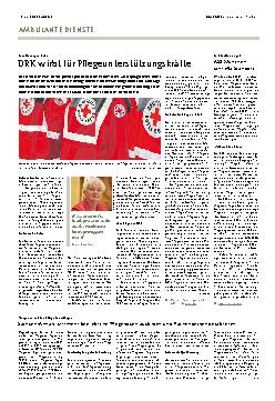 Vorschauseite 1: DRK wirbt für Pflegeunterstützungskräfte