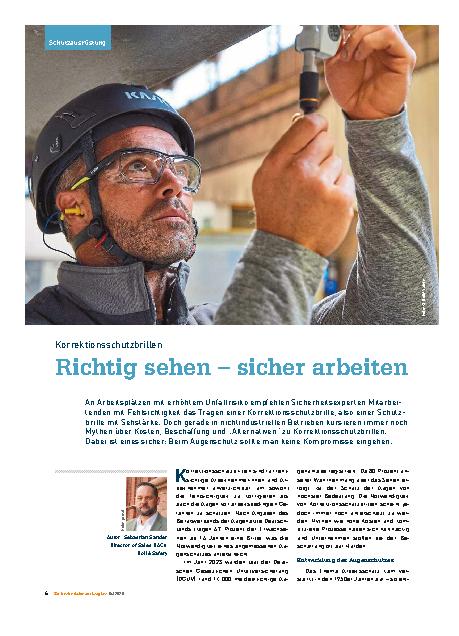 Vorschauseite 1: Korrektionsschutzbrillen Richtig sehen – sicher arbeiten