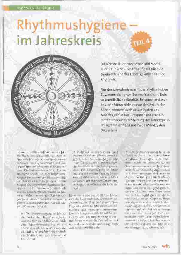 Vorschauseite 1: Rhythmus-Hygiene im Jahreskreis