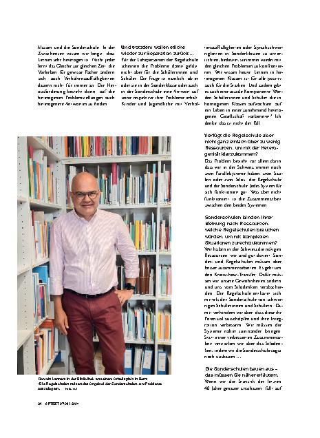 Vorschauseite 2: "Die Sonderschule muss ein Teil der Regelschule werden. "