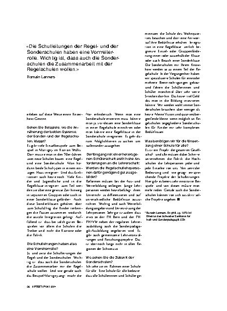 Vorschauseite 4: "Die Sonderschule muss ein Teil der Regelschule werden. "